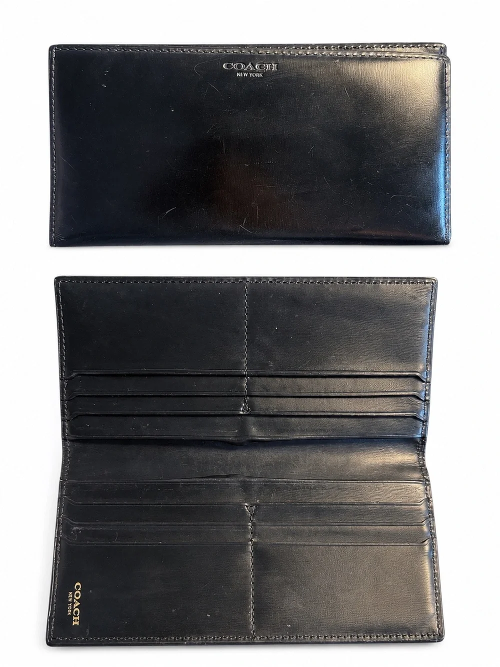 Coach Men’s Black Leather Continental Wallet